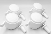 Białe kółka do łóżeczka lub kołyski - komplet