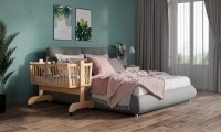 Kołyska drewniana sosnowa Karol 90x40 aranżacja