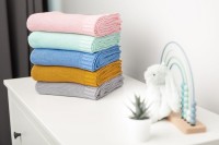 Kocyk bambusowo- bawełniany niebieski