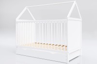 Łóżeczko tapczanik 140/70 House Domek z szufladą białe