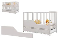 Łóżeczko tapczanik z barierką w kolorze kaszmir