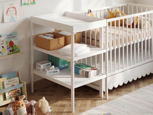Drewniany przewijak wolnostojący do łóżeczka od Lettino model Kacper