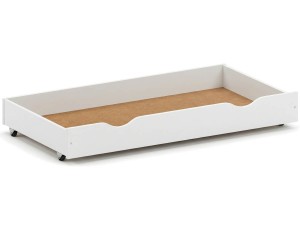 Szuflada do łóżeczka niemowlęcego 120x60 na gumowanych kółeczkach biała